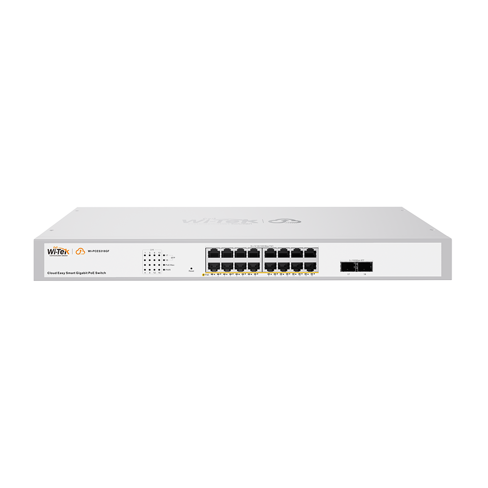 WI-PCES318GF V2 16*10/100/1000Mbps RJ45 Ports 2*1000Mbps SFP Port Cloud Easy Smart PoE Switch