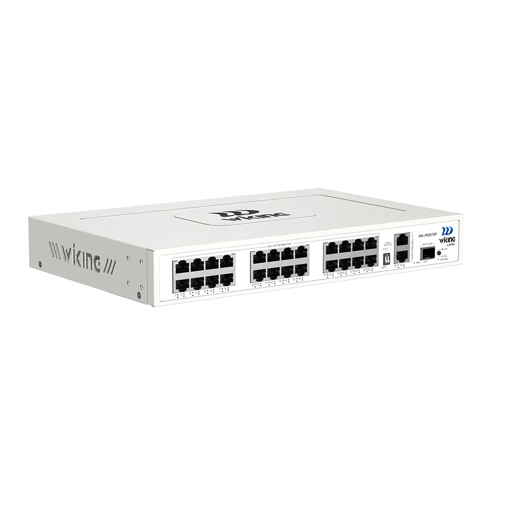 WK-PS227GF 24*100Mbps PoE Ports, 2*1000Mbps + 1*1000Mbps SFP Uplink 280W PoE Switch