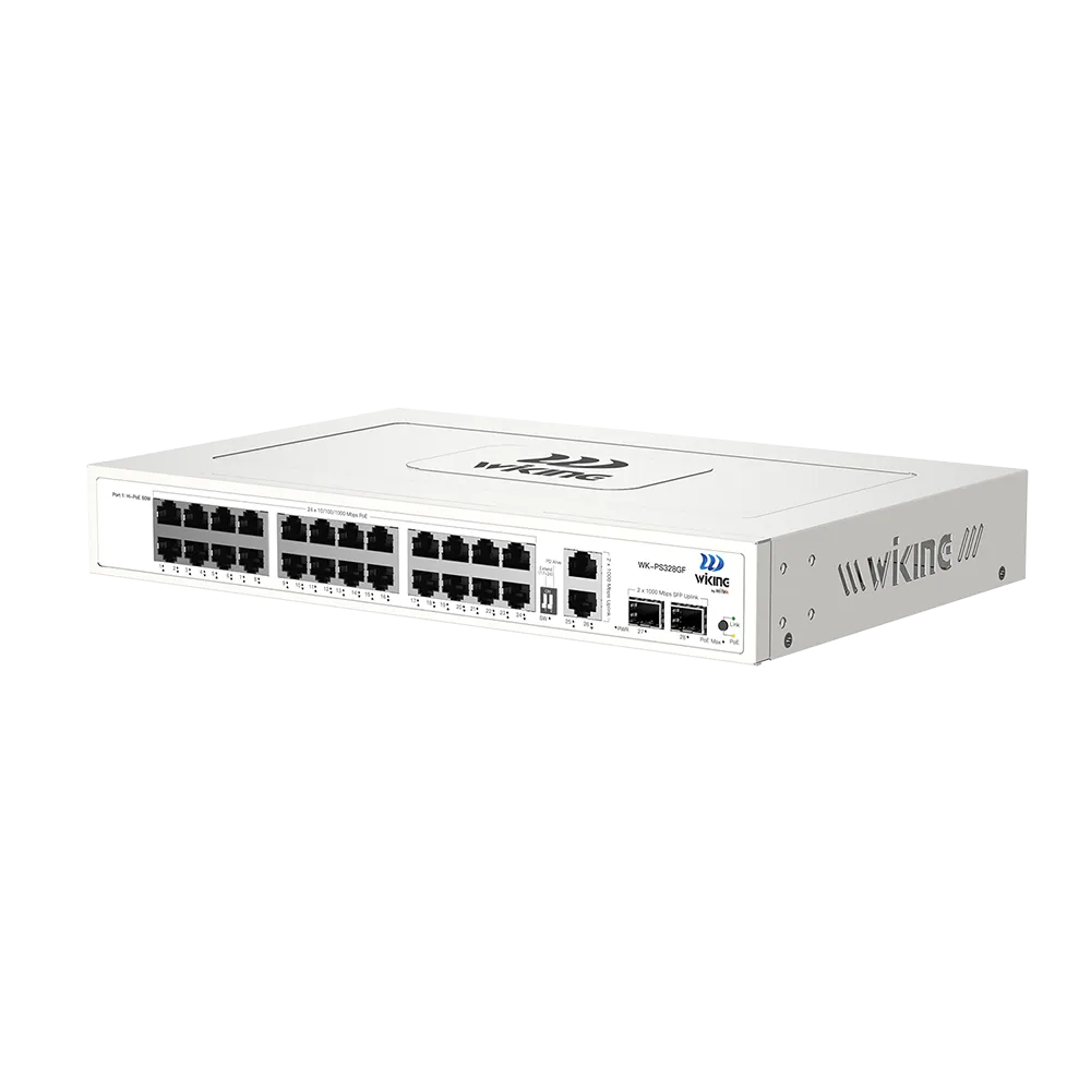 WK-PS328GF 24*1000Mbps +2*1000Mbps Ethernet + 2 1000Mbps SFP Port 285W PoE Switch