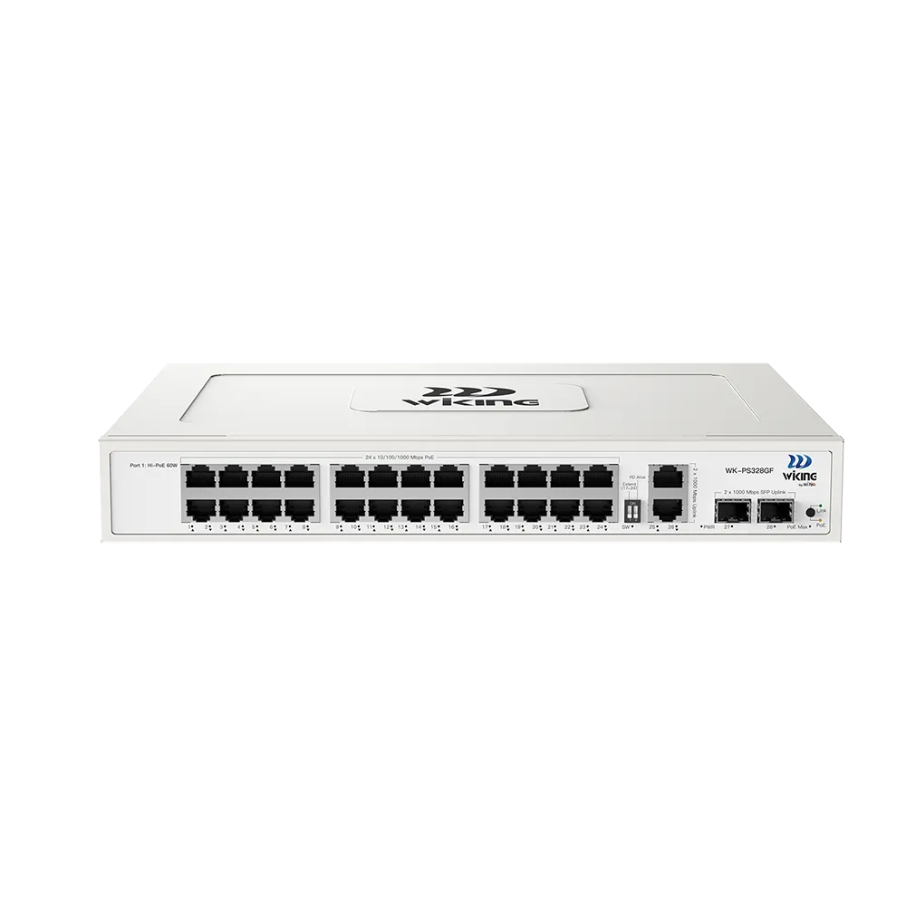 WK-PS328GF 24*1000Mbps +2*1000Mbps Ethernet + 2 1000Mbps SFP Port 285W PoE Switch
